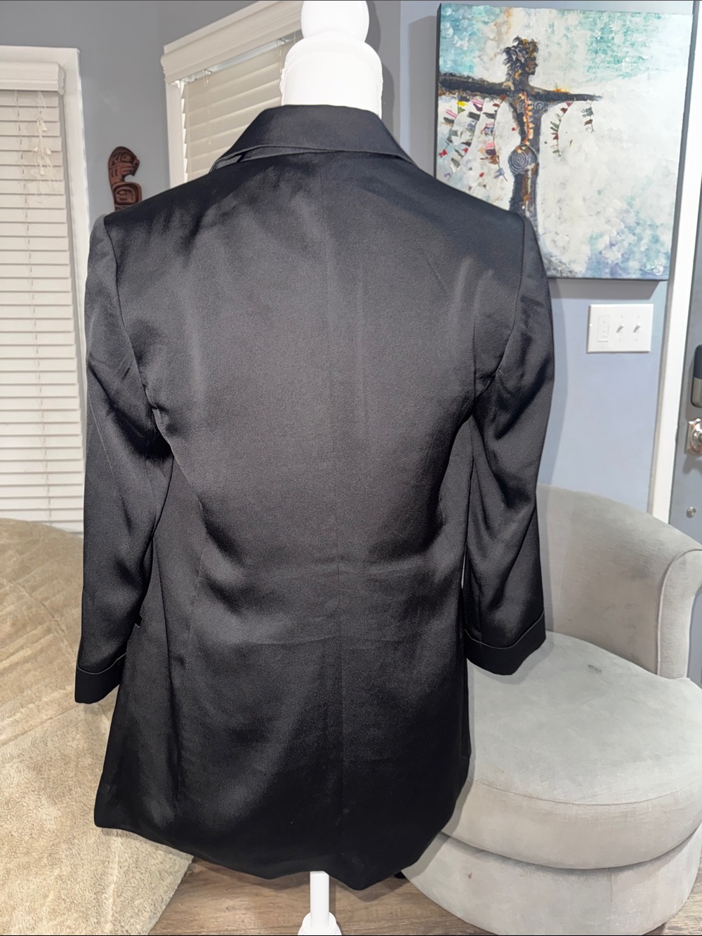 Express Silk Women's Open Front Blazer Jacket Size XS - Picture 3 of 4